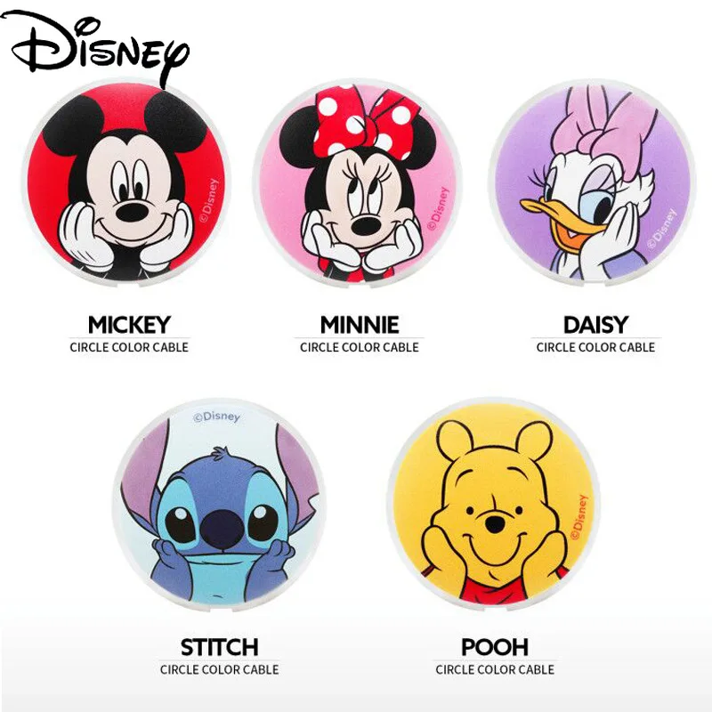 

Disney Minnie Mickey Data Line 1m for IPhone Retractable Charging Cable Cute Cartoon Mobile Phone Accessories Mini Usb Cable
