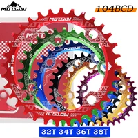 bicycle crank 104bcd round shape narrow wide 32t34t36t38t mtb chainring bicycle chainwheel bike circle crankset single plate