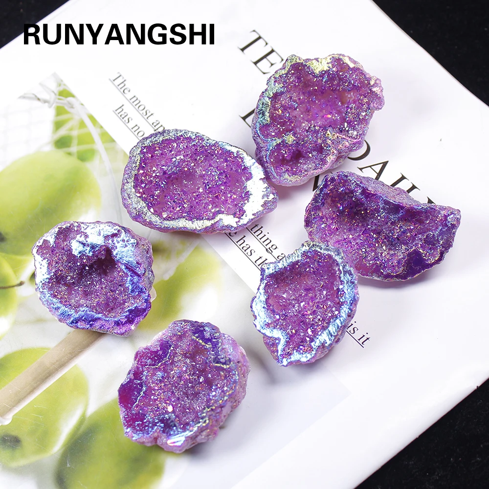 Природный Агат Хрустальная пещера искусственный кристалл гальванизированный