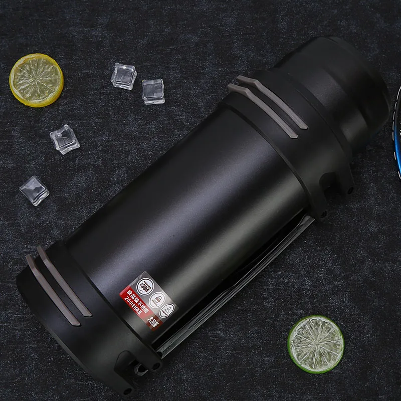 2L/2.5L из нержавеющей чайник из нержавеющей стали с двойными стенками из нержавеющей стали термос чашка термоса Портативный Бизнес путешествия Нержавеющая сталь водные виды спорта-термосом для бутылочки - Цвет: steel dark