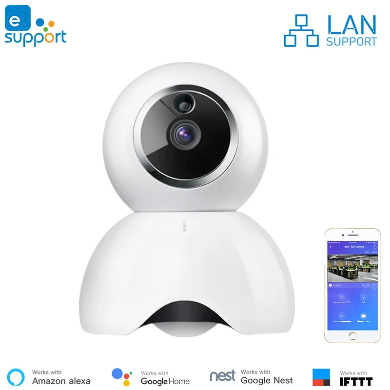 Умная WiFi ip-камера EWeLink, HD Беспроводная камера управления, двухсторонняя аудио LAN, WiFi камера, IOT Alexa, совместимая с умным домом
