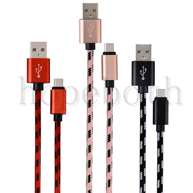 60 шт./лот 2 м/6 футов Новый высокоскоростной металлический USB плетеный кабель для