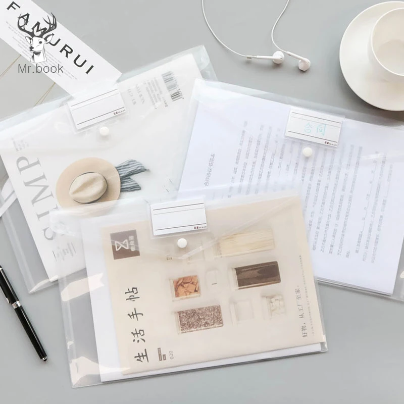 3 шт. прозрачная ПП А4 Папка для файлов большая вместительность Сумка документов