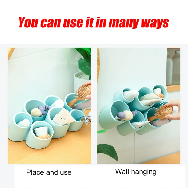 

7-Hole Wall-Mounted Multifunctional Pen Holder Desktop Organizer Stationery Practical furniture Practical furniture 2021 New