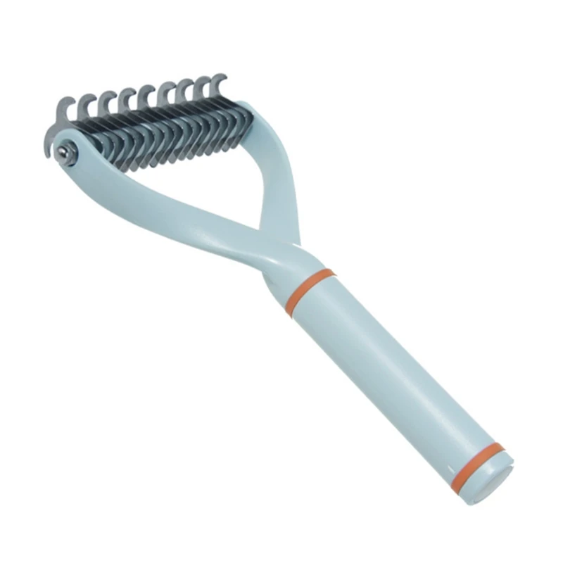 Pet Grooming Brush Double Sided Shedding and Dematting Undercoat Rake Comb for Short Long Haired Dogs &amp Cats 11/17-Tooth | Дом и сад