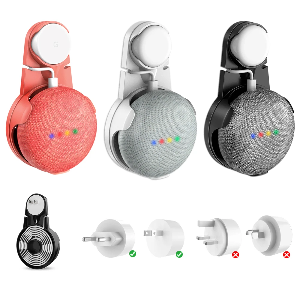 PlusAcc розетка настенный держатель для Google Home мини аудио голосовой помощник кабель