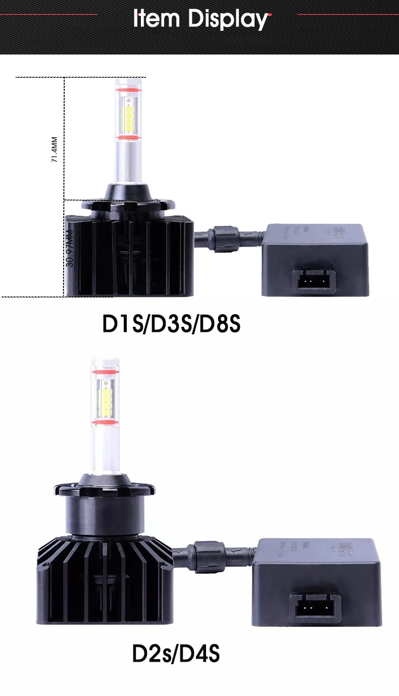 Sanvi новые D1S D2S D3S D4S D5S D8S 60W 5500k светодиодный лампы для передних фар Plug& Play светодиодный фар