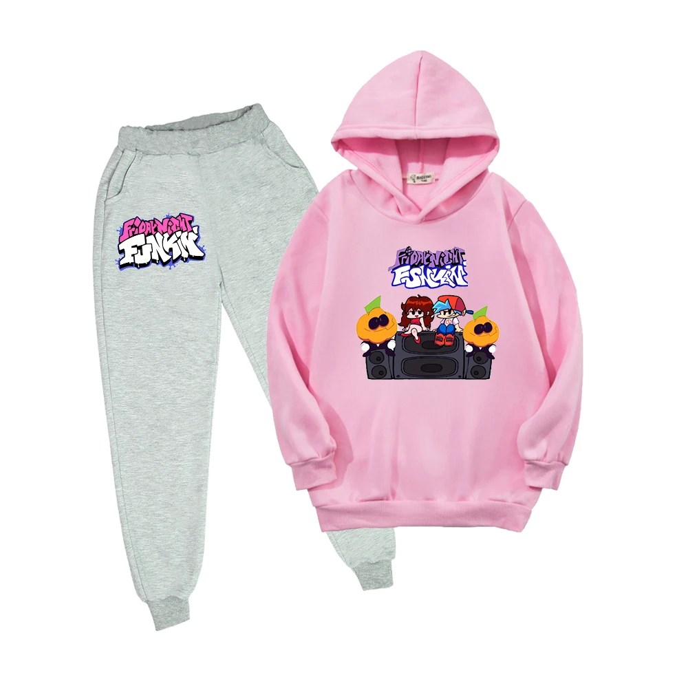 Kid Clothes Suit Friday Night Funkin Hoodie Boy Harajuku Children Set Game Anime Loose Pullover Hoody+Pants 2pcs Girl Sweatshirt