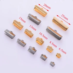 Оптовая продажа 7 Размеры застежка из нержавеющей стали застежками установки плоского кожаного торцевыми крышками зажим застежки для изготовления украшений