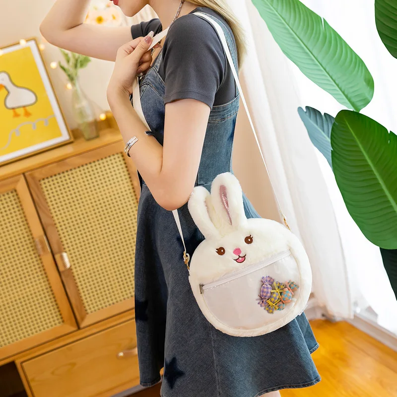 

Soft Cartoon Bunny Purses and Handbags for Women Cute Ladies Shoulder Crossbody Bag Fashion Plush Hand Bags Female Clutch 2021