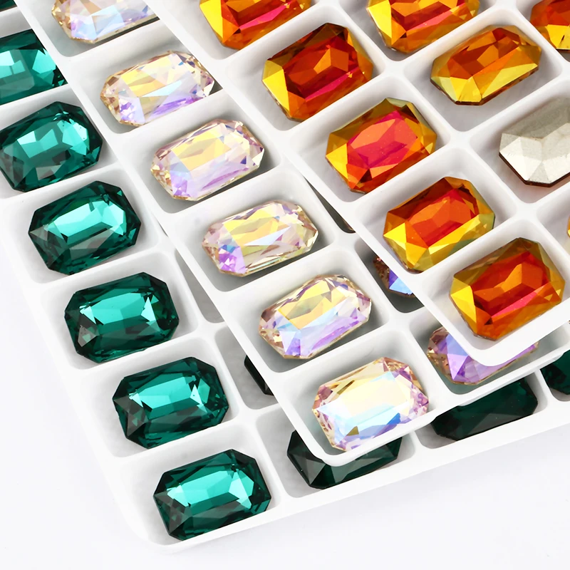 

Purest Material K9 Glass Rhinestones for Clothing Point Back Rectangle Jewelry Stones Loose Strass Beads Clothes Accessories
