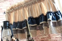 american rural handmade cotton short curtains mediterranean pastoral style ruffles floral lace curtain kitchen blinds rod pocket
