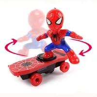 disney childrens toys surprise spiderman electronic music toys stunt scooter automatic flip skateboard sound light car toys