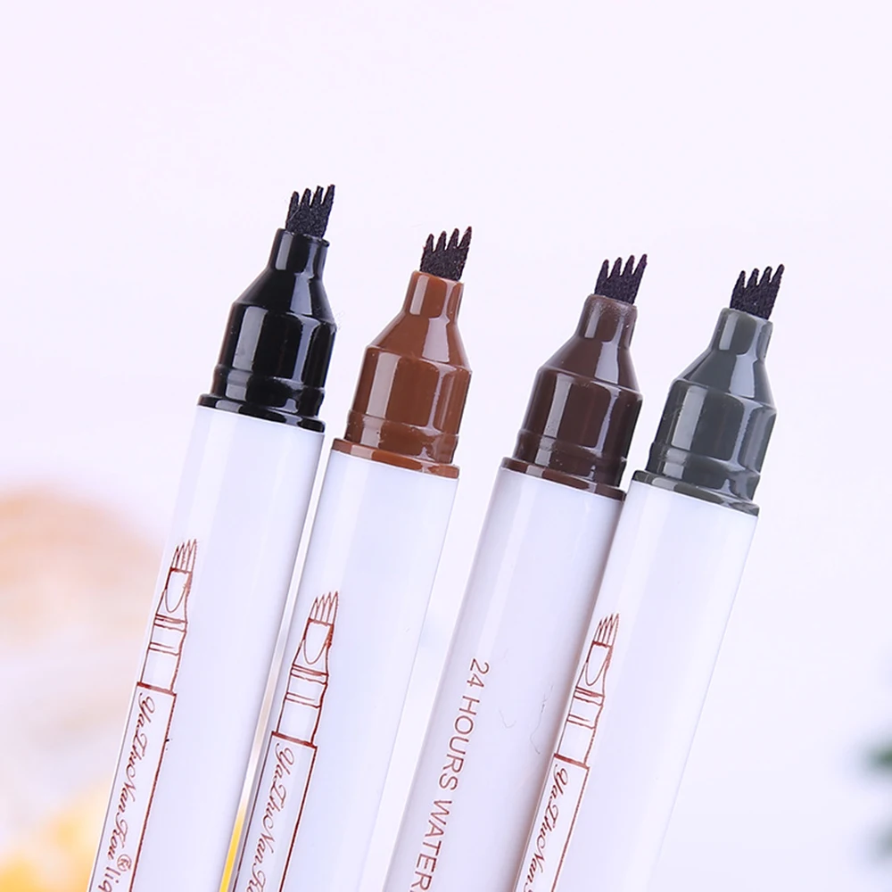Микро подводка для бровей маркер карандаш двойная головка жидкая глаз тонкая
