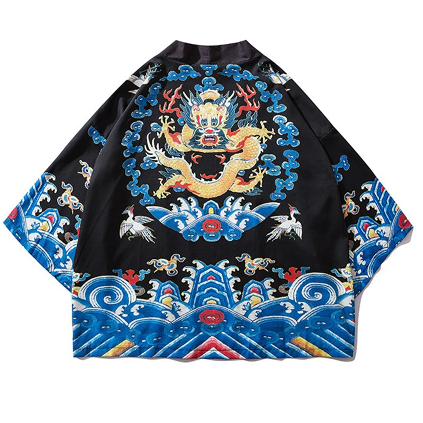 Кимоно Кардиган/haori/куртка Традиционная японская одежда кран Ukiyo e Yukata мужской