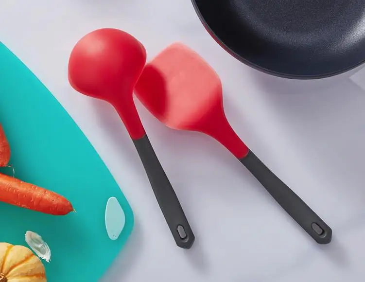 Xiaomi Kalar, силиконовая ложка, лопатка, Смешанная, нержавеющая сталь, кухонный инструмент, высококачественные материалы, кухонная утварь - Цвет: red all