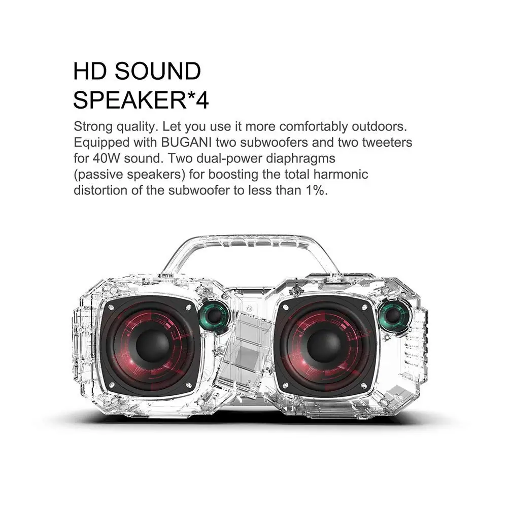 Динамик Bluetooth Super Bass водонепроницаемый уличный беспроводной сабвуфер стерео tws