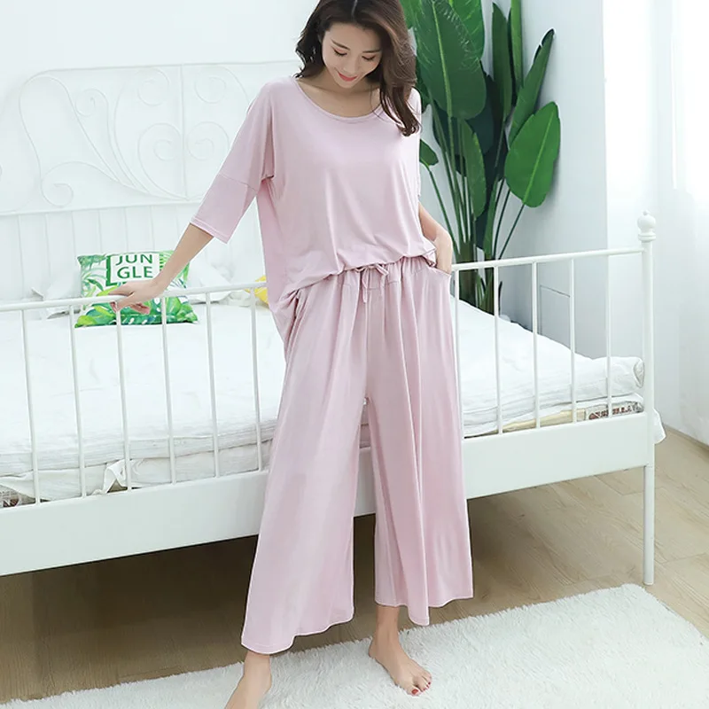 Женские осенние новые свободные хлопковые с длинным рукавом пижама длинными