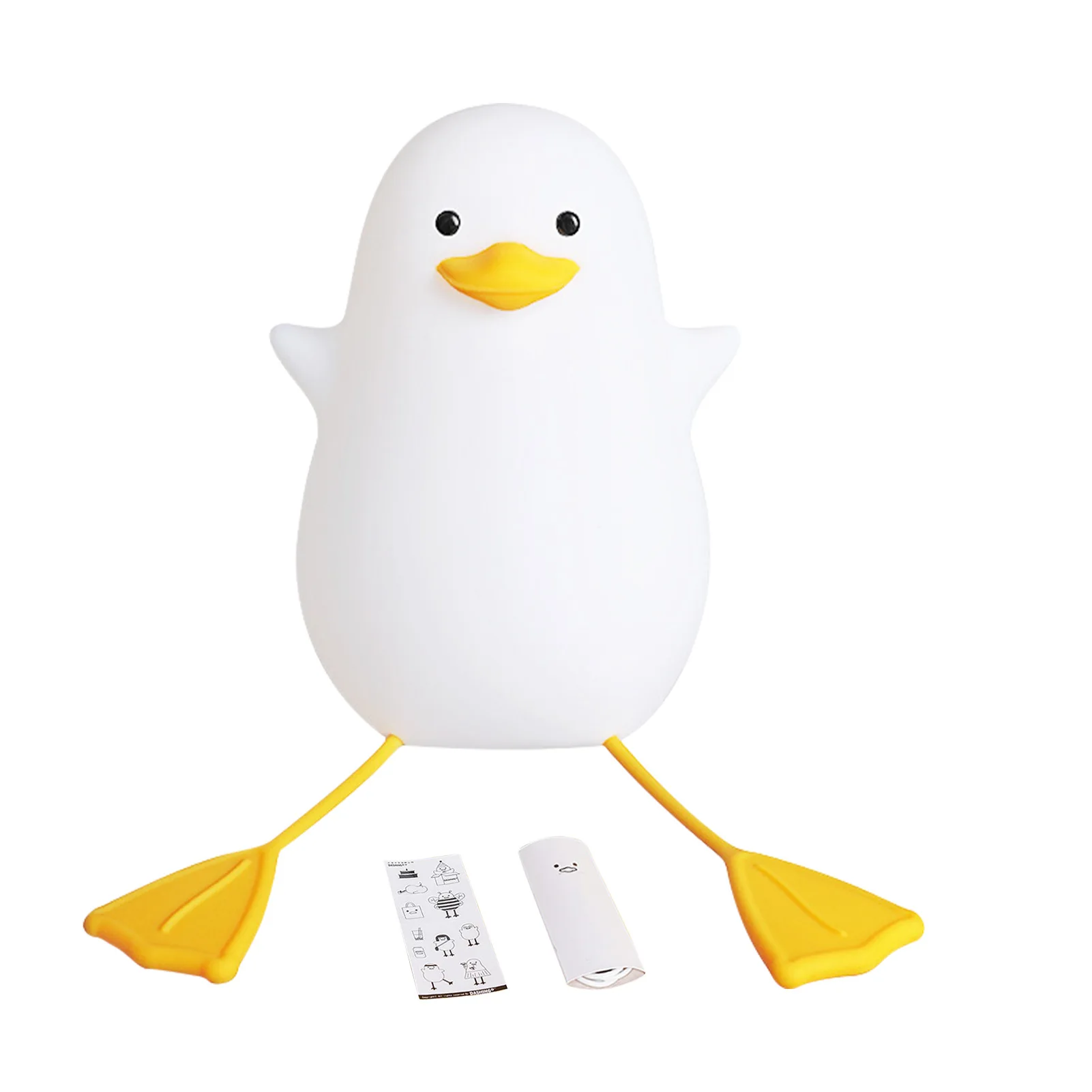 

Bedroom Touch Control Adjustable Brightness Night Light Long Leg Portable Cute Duck Kids USB Rechargeable Dormitory Bedside Lamp