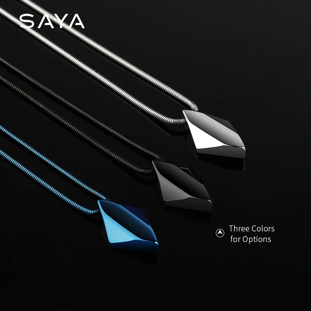 Полированный кулон из карбида вольфрама Цепочки и ожерелья для мужчин с 45/50/55 см