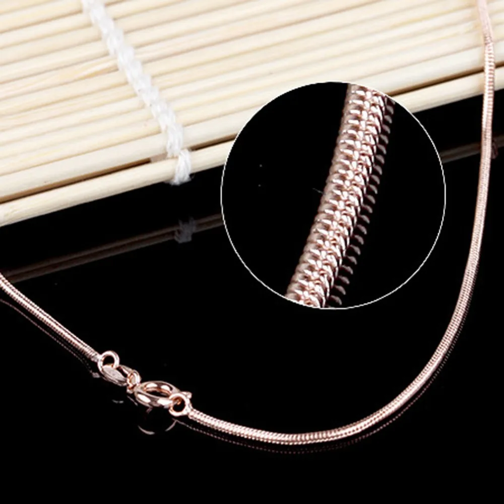 

2mm Round Snake Chain Necklace Women Jewelry Accessories Korean Style Fashion Necklace