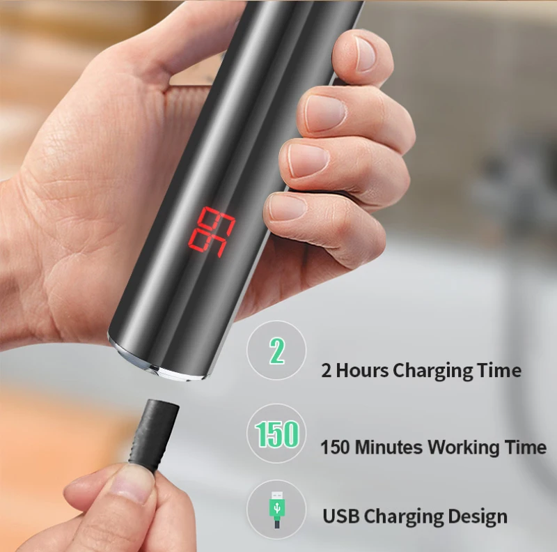 Машинка для стрижки волос T9 5 Вт светодиодный дисплей USB|Триммеры волос| |