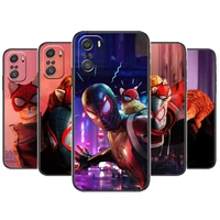 marvel spiderman and cat for xiaomi redmi note 10s 10 9t 9s 9 8t 8 7s 7 6 5a 5 pro max soft black phone case