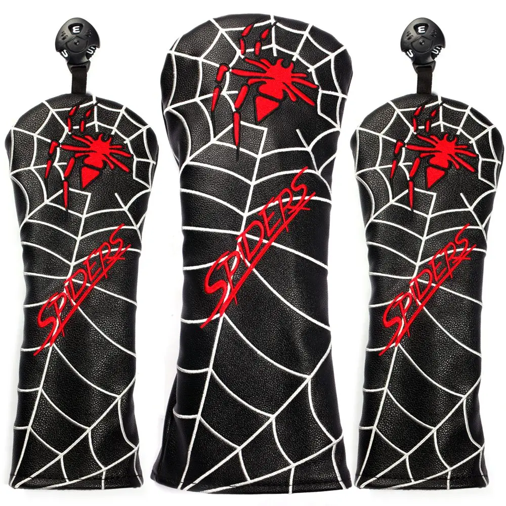 

Spider Golf Club Head Covers for Driver Cover Fairway Cover Hybrid Cover Blade Putter Covers PU Leather Headcover