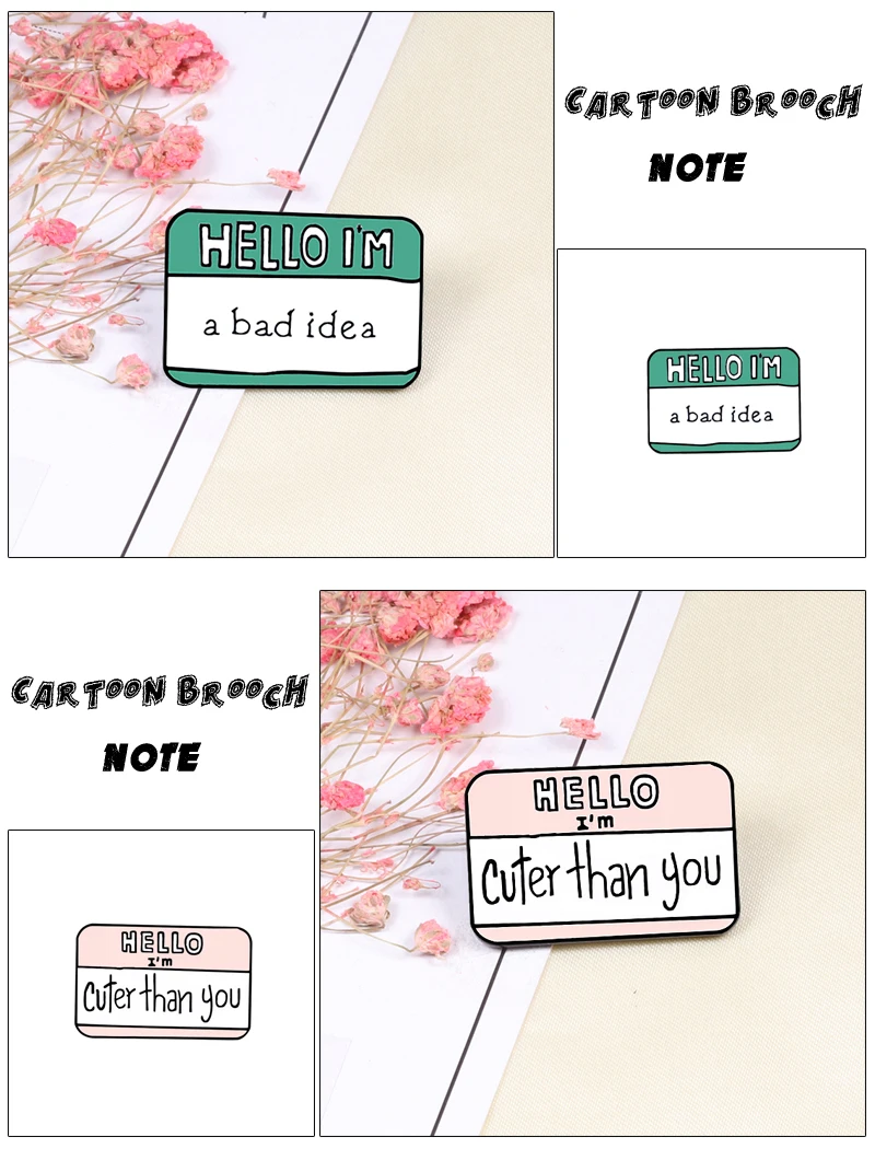 Cute Note Brooches Daily Plan Save Paper Memo Message Icon Lapel Enamel Pin Funny Cartoon Pins For Women Men Shirt Badge Jewelry