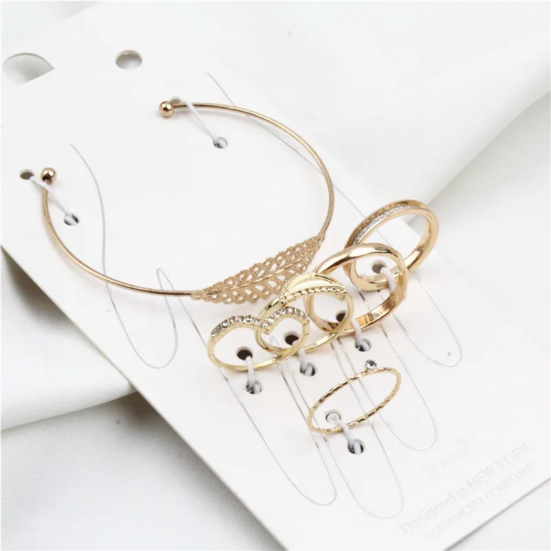 Набор колец и браслетов 6 шт./лот для женщин богемные женские аксессуары с