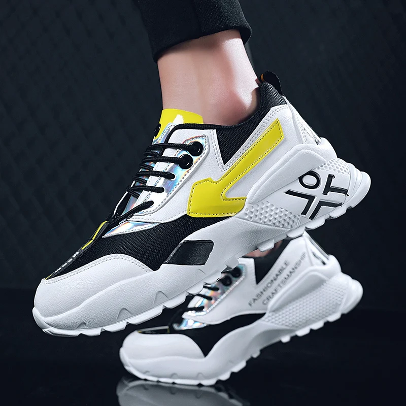 

Men Dad Sneakers Thick Sole Running Shoes New Trending Walking Trainers Light Comfortable Street Hip Hop Dance Shoes Branded