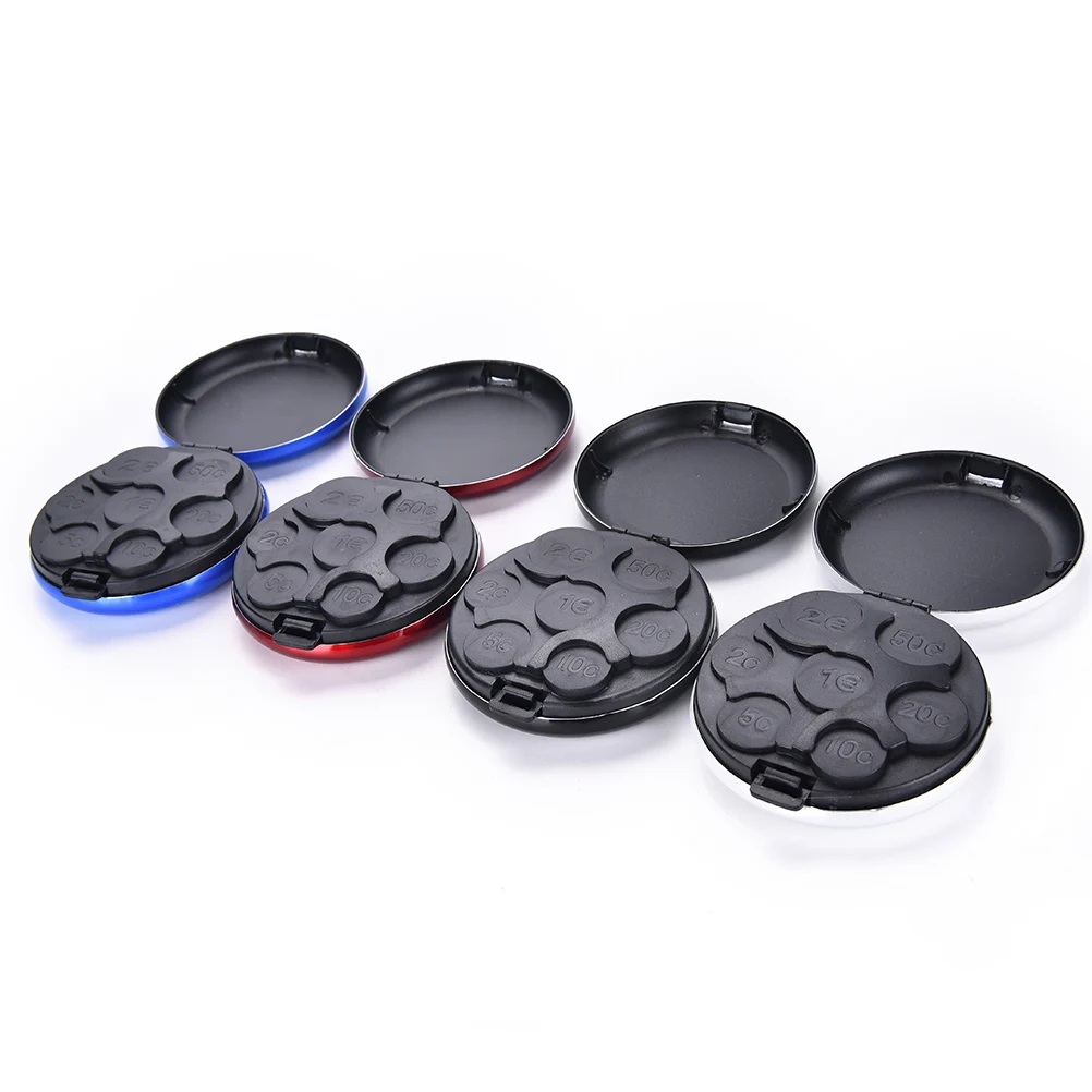 

Round Euro Coin Dispenser Storage Coins Purse Wallet Holders Storage Box Aluminum Alloy+Plastic Coins Purse Wallet