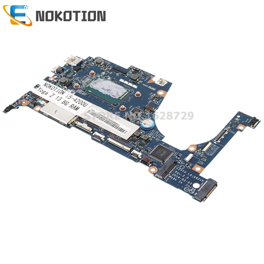 nokotion zivy0 la a921p main board for lenovo yoga 2 13 laptop motherboard with i5 4200u cpu 8gb ram free global shipping