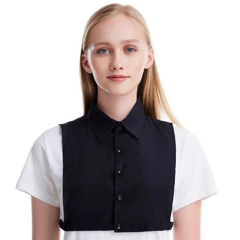

Solid Color Shirt Fake Collar Detachable Square Point False Collar Lapel Blouse