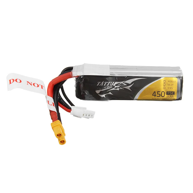 Tattu 11 1 V 450mAh 75C 3S1P аккумуляторная Lipo батарея XT30 разъем для мультиротора FPV 120/150