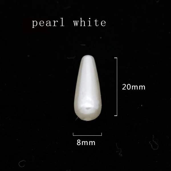 8X20mm Ivory 100p 6x10 мм 6x14 мм 8x15 мм 8x20 мм 8x30 мм слеза/груша слоновая кость/белый пришить имитация жемчужные для изготовления украшений бисерные бусины-спейсеры для самостоятельного изготовления - Цвет: 8X20mm Ivory