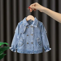 springautumn girls denim jacket coat new korean childrens clothing clothes infant girls baby tops embroidery jackets