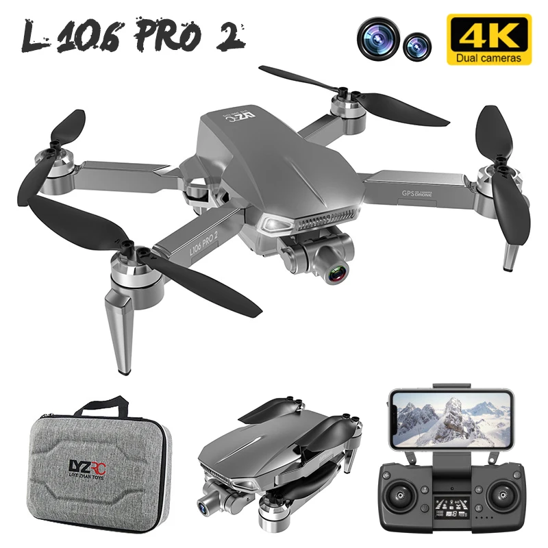 

L106 PRO2 4K GPS Quadcopter 2-axis Gimbal Brushless RC Drone Camera 5G Wifi 25mins 1.2km Fight Pro Helicopter HD Camera Drone
