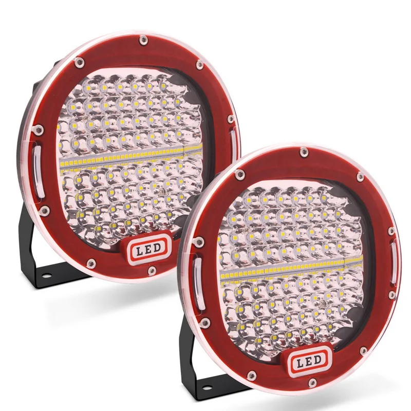 2pcs Red 2 шт. Safego 7 дюймов 300 Вт 5X7 7X6 Круглый точечная Светодиодная рабочая лампа дальнего света светильник для внедорожников Jeep ATV УАЗ SUV 4x4 седельный тягач лодка - Цвет: 2pcs Red