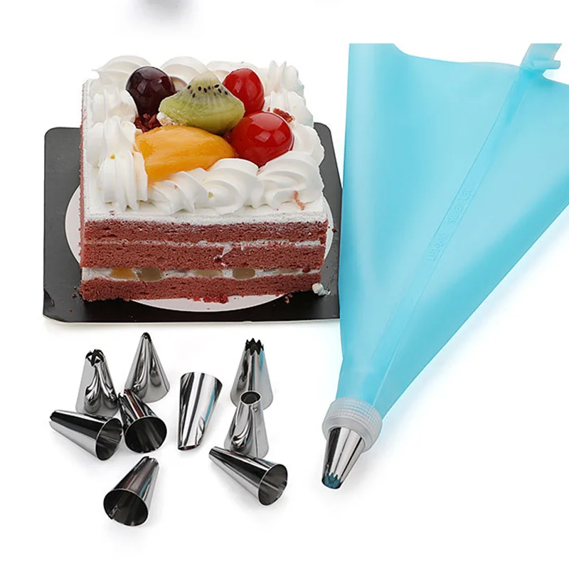 

Kitchen Silicone Icing Piping Bag Cream Pastry Bag Cooking Fondant Cake Decorating Tools or Pastry Nozzle Set Kitchen Tools