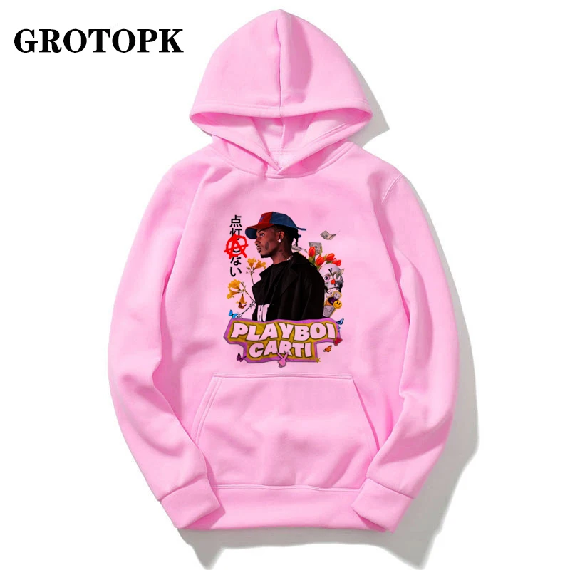 Men Hoodies Vintage Playboi Carti Sweatershirt Women Unisex Pullover Black Red Rap Music Streetwear Tops | Женская одежда