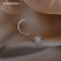 shangzhihua star moon asymmetric earrings party temperament earrings jewelry crystal fashion surprise gift earrings for friends