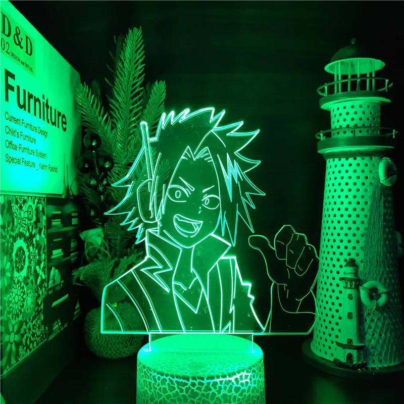 Boku no Hero Academia MY HERO ACADEMIA DENKI KAMINARI Anime 3D Lamp Led Touch Sensor Colorful Bedroom Decor Nightlight Kids Gift