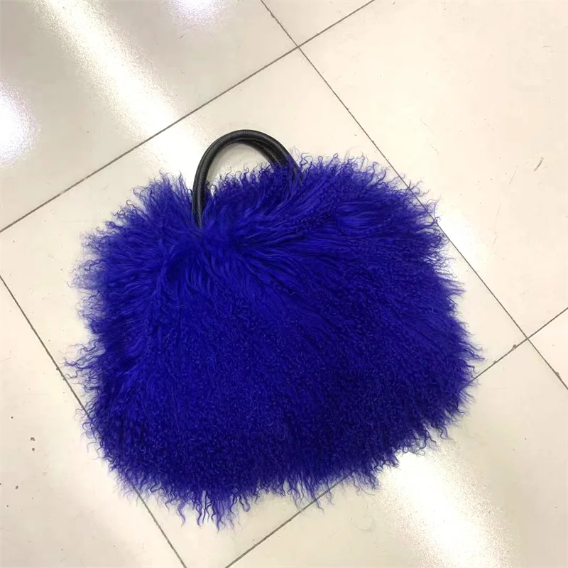 2023 Real Wool Bag Australian Beach Wool Fur Shoulder Bag Wool Ladies Handbag Large Capacity Fashion Luxury Handbags Handbags