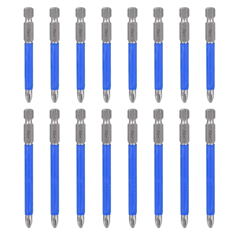 

20Pcs Magnetic PH2 Screwdriver Bits Set Non-Slip Cross Head Electric Screwdriver Bits Set 1/4 Inch Hex Shank 90mm 65mm