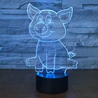Акриловая 3D иллюзионная лампа в виде милой свиньи с сенсорным управлением и Bluetooth-динамиком, цветной мигающий ночник, светильник для детской спальни