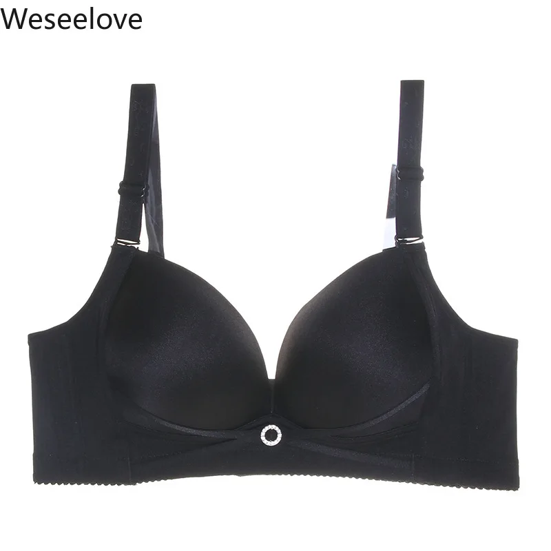 

Weseelove 2020 Plus Size Bras Women Pushup Soutien Gorge Female Bra Adjustable Large Cup Black Underwear Summer and Autumn X11-2