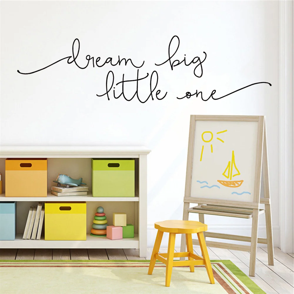 

Hot Wall Sticker drem big Self Adhesive Sentence Vinyl Wallpaper For Kids Room Phrase Decor Stickers Wall Decals