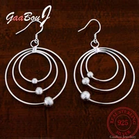925 sterling silver wedding circle round dangle earrings for women 2021 trend wedding bridal engagement jewelry gaabou jewellery