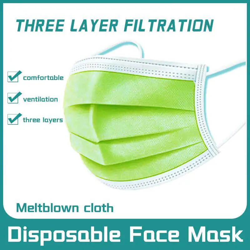 Маска одноразовая непромокаемая трехслойная с фильтром 50/100/500 шт.|Маски| |